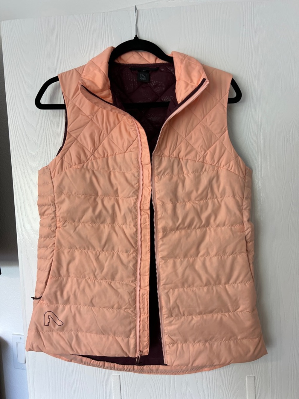 FYLO Peach Quilted Packable Vest for Women